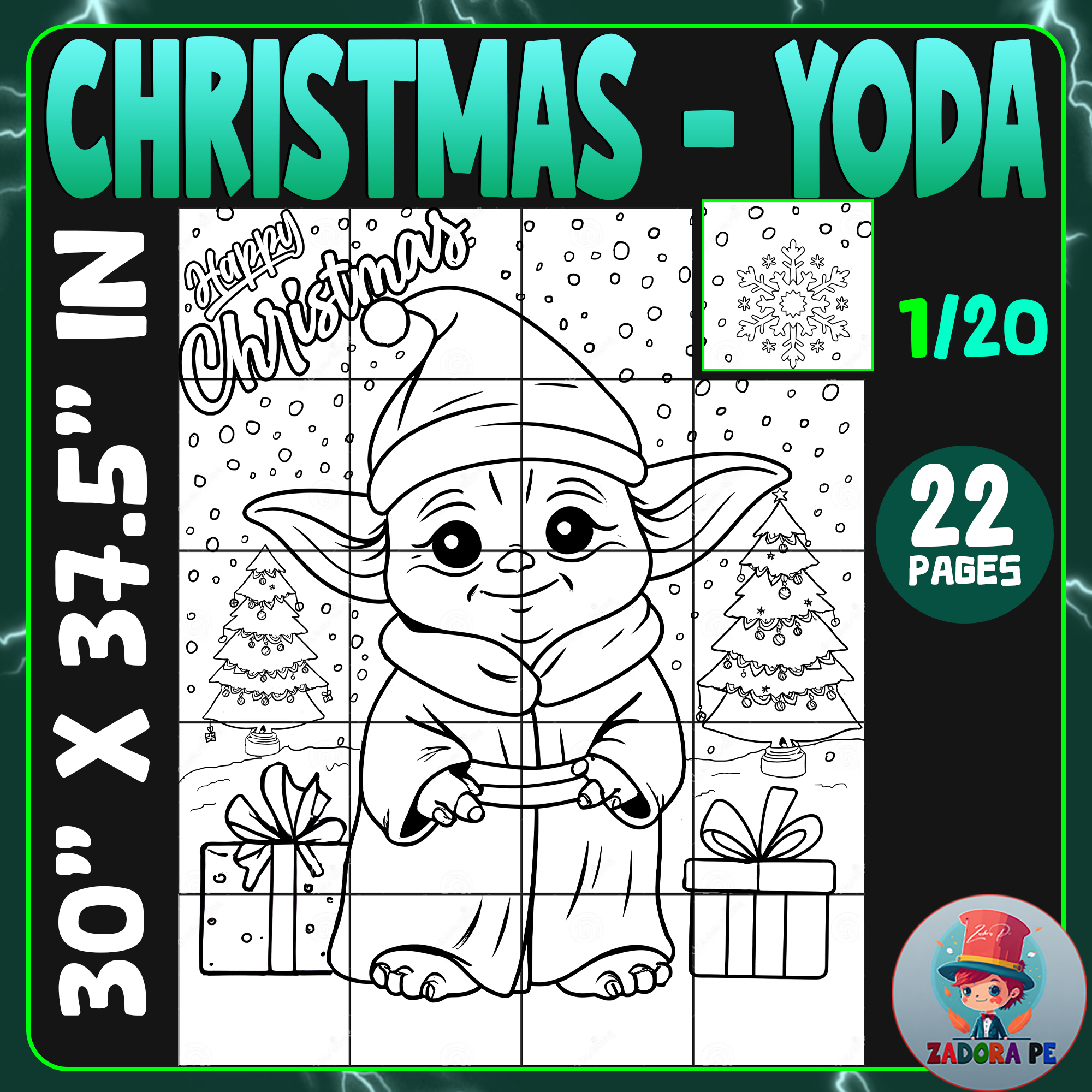 Yuletide wisdom star wars yoda christmas collaborative poster art made by teachers
