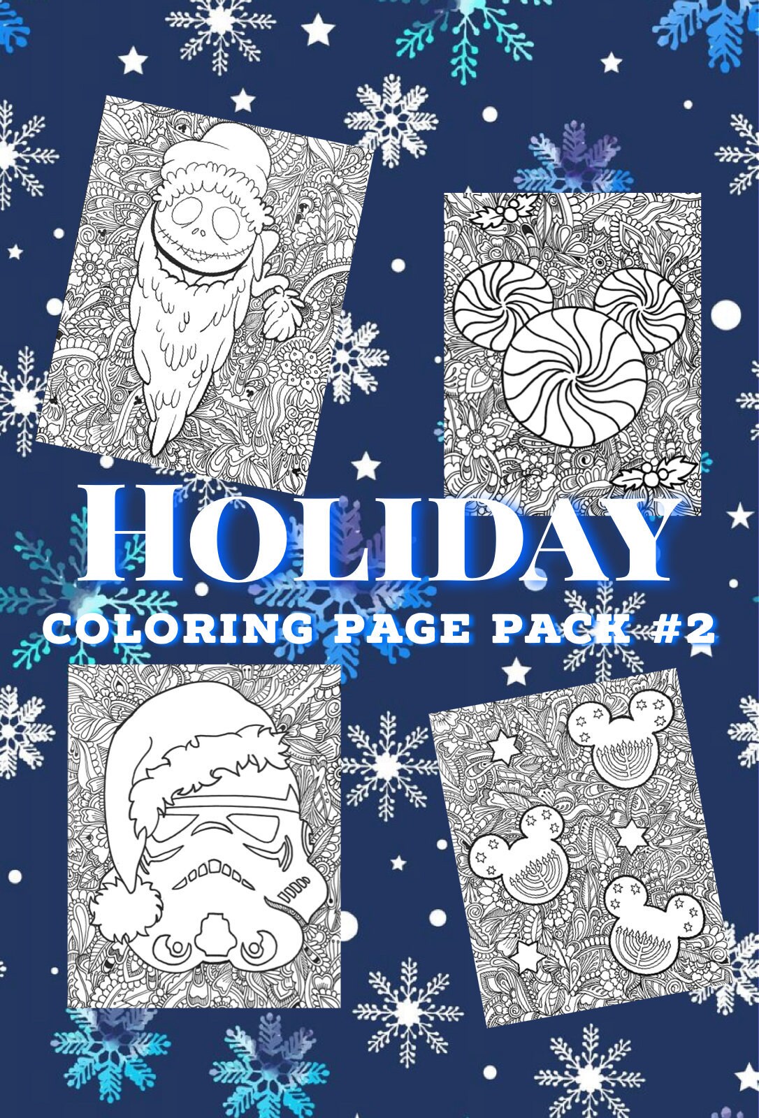 Holiday coloring page pack