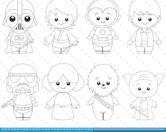Star wars black and white cliparts star wars coloring star wars party png and pdf files