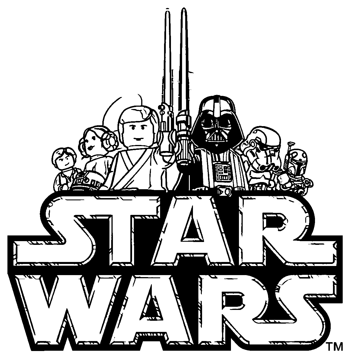 Clip art black and white star wars