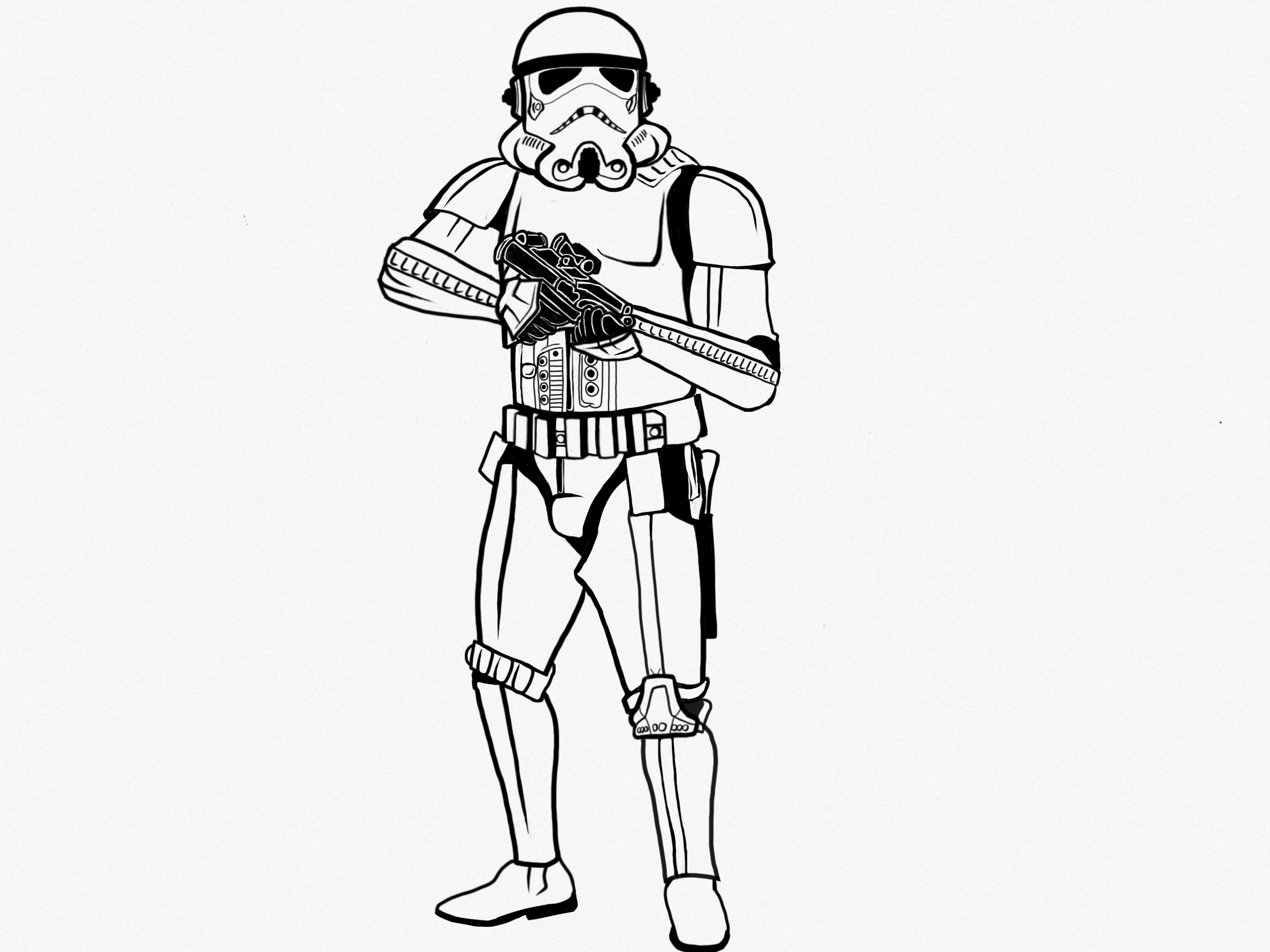 I made my first star wars fan art on my ipad with the app sketches hope yall like it rstarwars