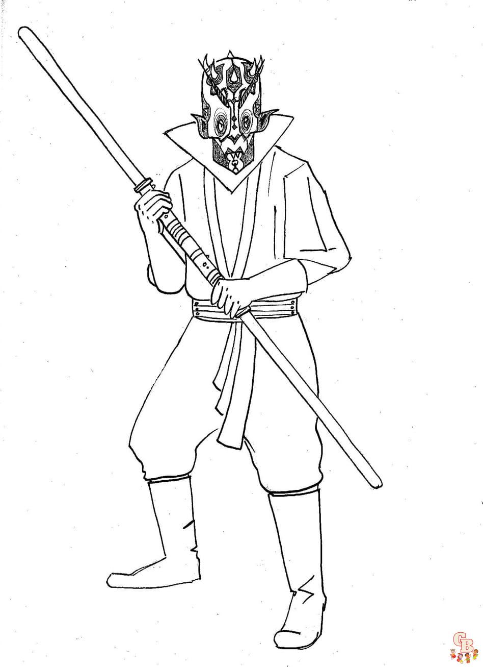 Printable darth maul coloring pages free for kids and adults
