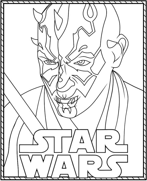 Star wars coloring page with darth maul