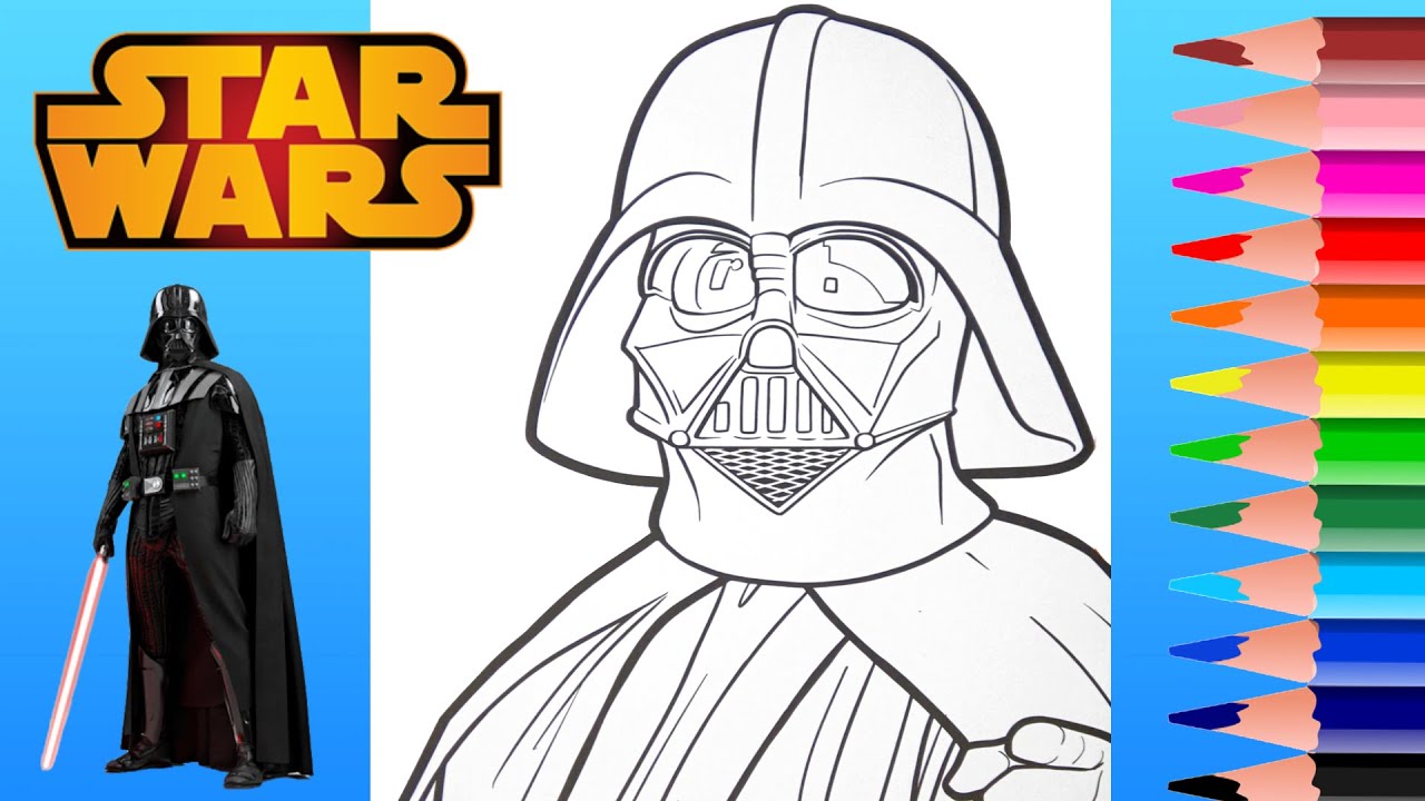 How to colored darth vader with markers coloring star wars facading vosai â crossed the line