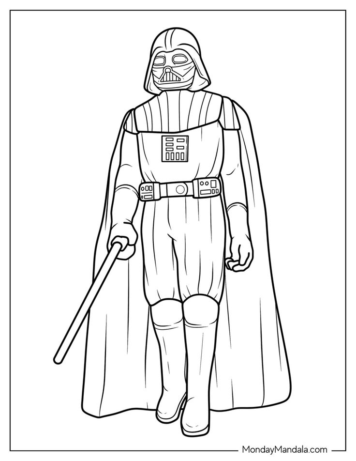 Darth vader coloring pages free pdf printables coloring pages star wars characters drawings star wars illustration