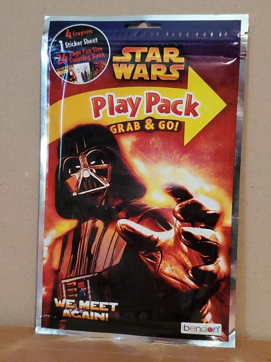Disney star wars play pack grab go darth vader coloring book stickers crayon