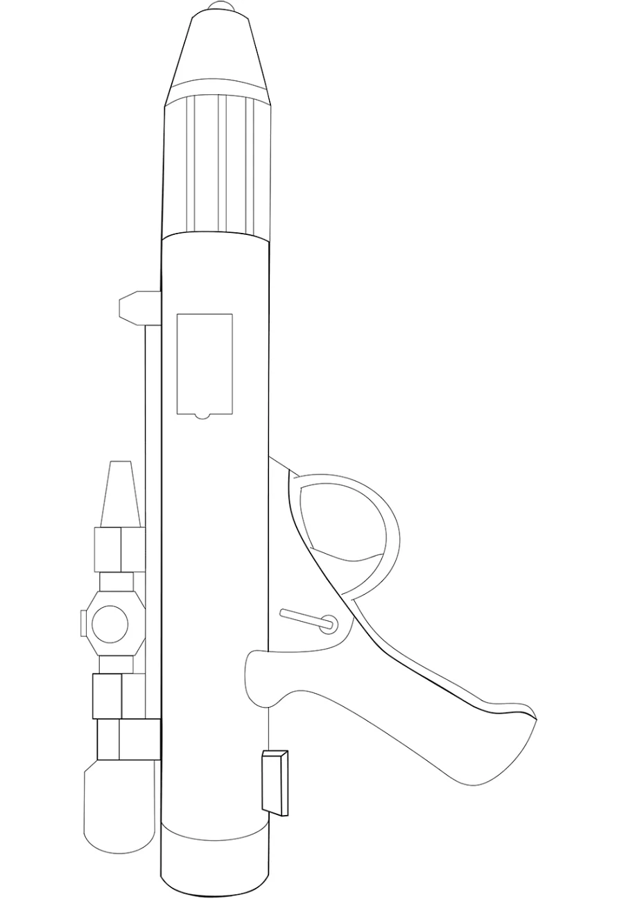 Dh blaster pistol coloring page
