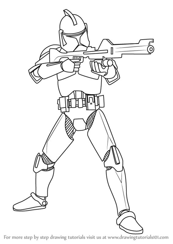 Learn how to draw clone trooper from star wars star wars step by step drawing tutorials star wars coloring book star wars stencil star wars drawings
