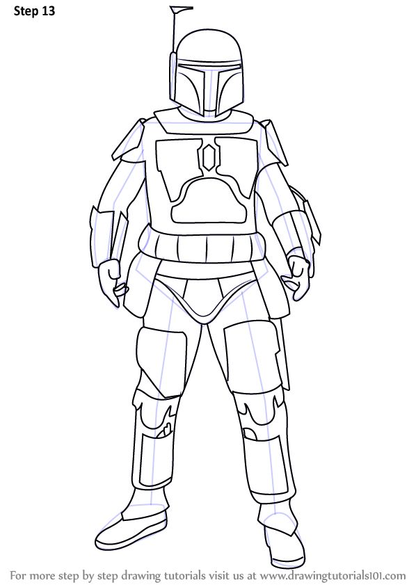 Learn how to draw boba fett from star wars star wars step by step drawing tutorials star wars stencil star wars drawings star wars art drawings
