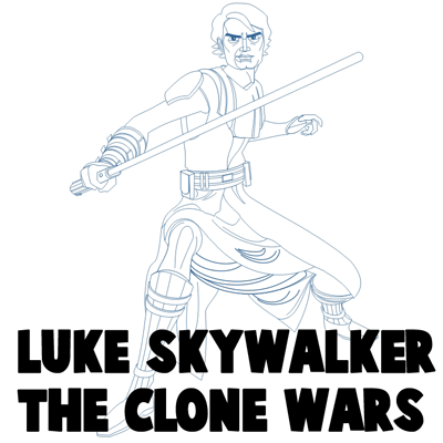 How to draw anakin skywalker from star wars the clone wars cartoon