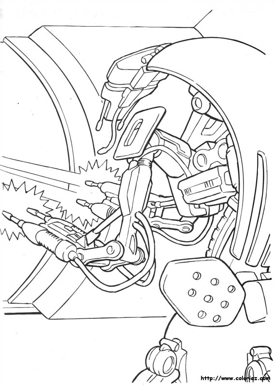 Droid in battle coloring pages