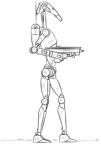 Battle droid coloring page free printable coloring pages