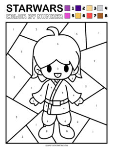 Free star wars color by number pages