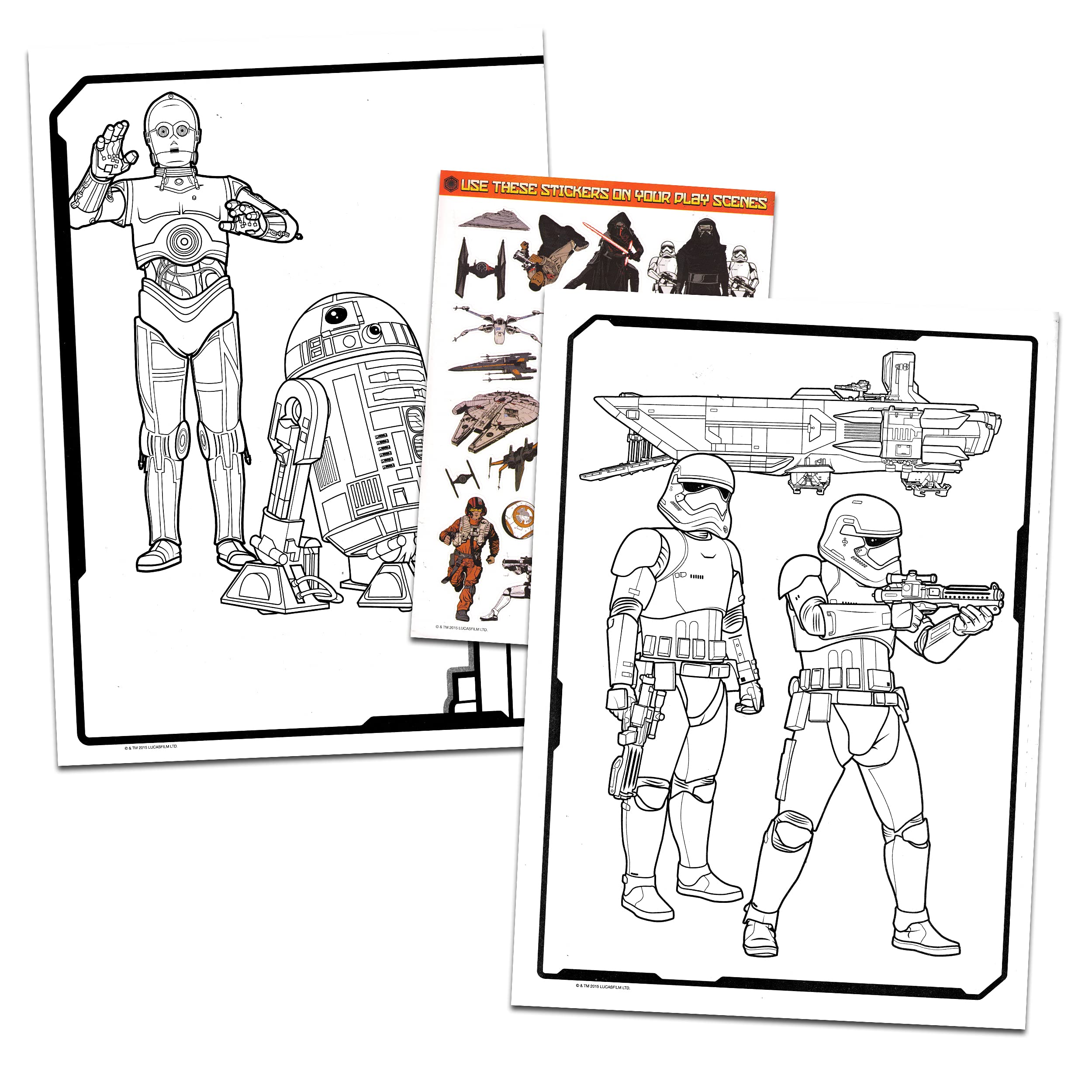 Star wars coloring book bundle star wars the force awakens coloring and activity books featuring kylo ren rey stormtroopers bb