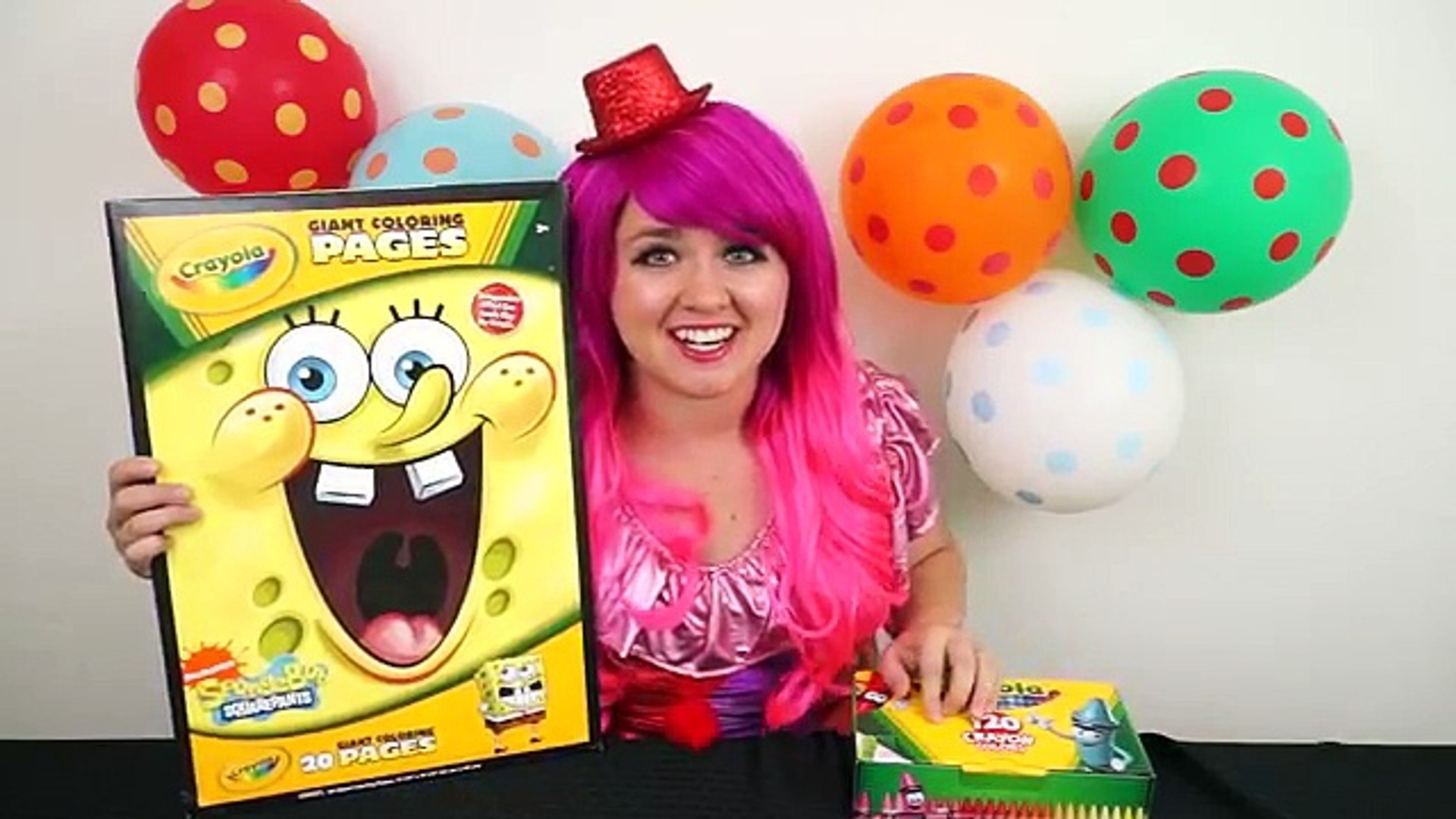 Coloring spongebob squarepants giant coloring book page crayola crayons kimmi the clown
