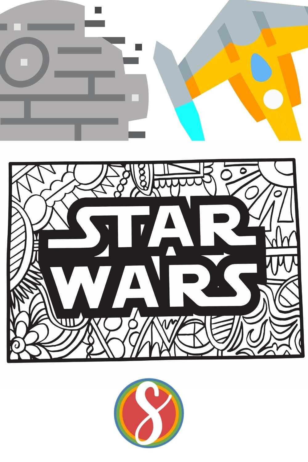 Free star wars logo coloring pages â stevie doodles