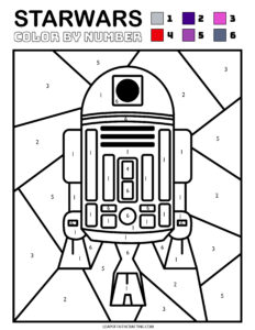 Free star wars color by number pages