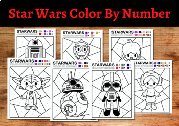 Star wars color by number by teacher beez craft tpt