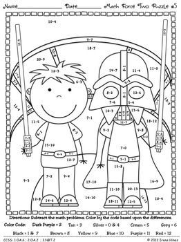 May the fourth be with you color by code st nd rd grade math worksheets rompecabezas matematicos enseã matemãticas fichas de matematicas