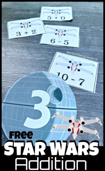 Free star wars addition and subtraction to activity for kindergarten