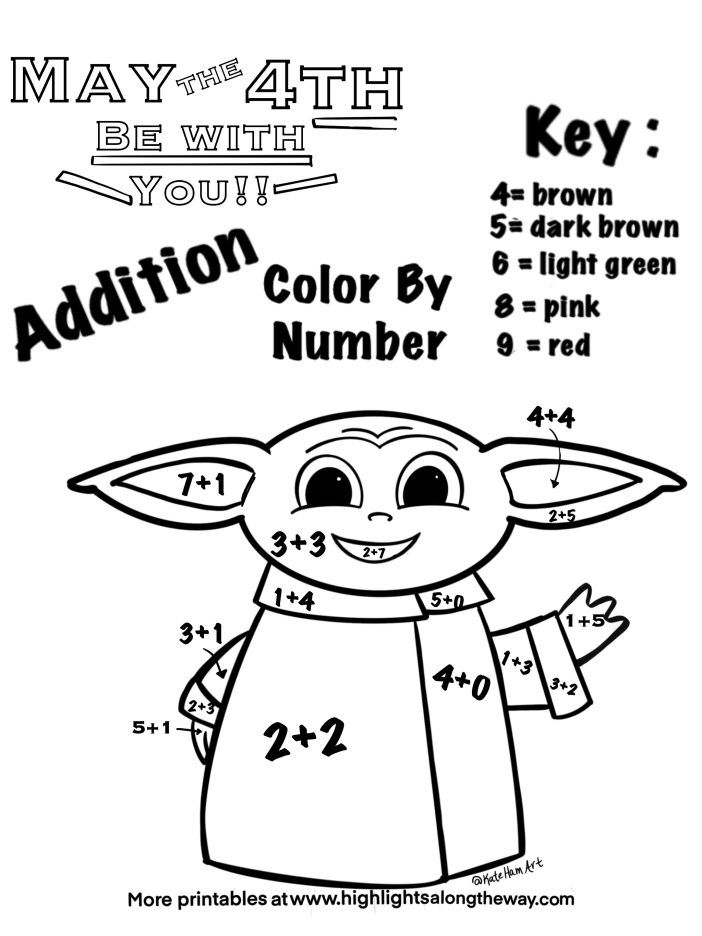 May the th be with you free color by number