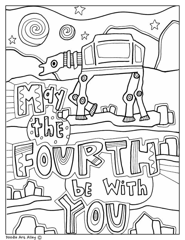 Picture may the fourth may the th be with you coloring pages