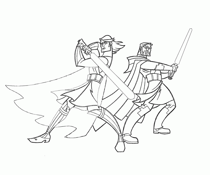 Anakin obi wan star wars coloring pages