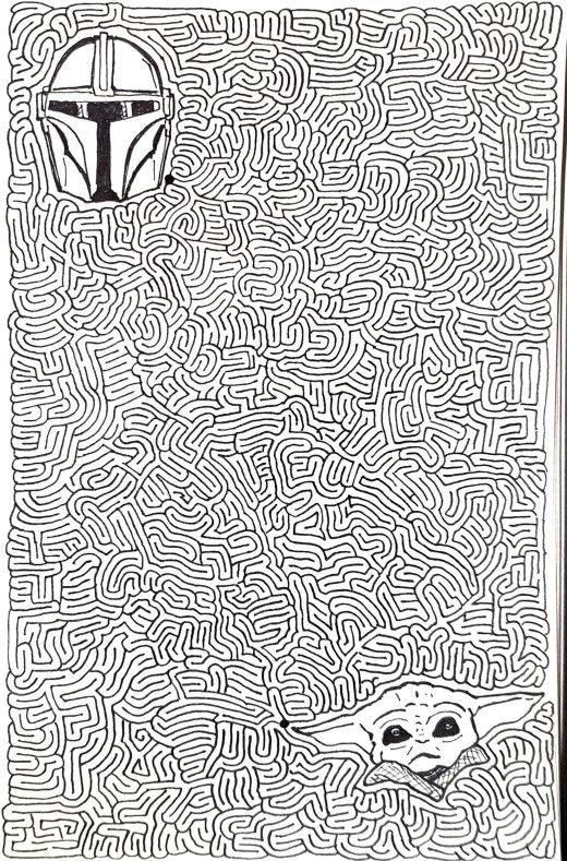 Mandalorian maze maze drawing maze zentangle patterns