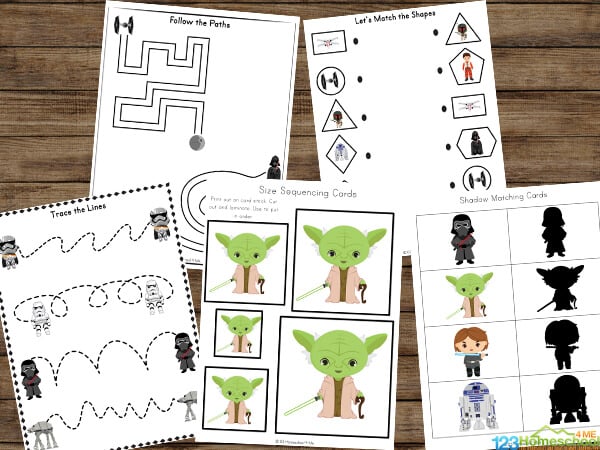 Free free printable star wars worksheets for kids