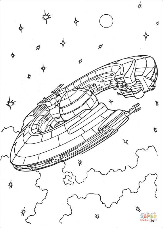 Trade federation battleship coloring page free printable coloring pages