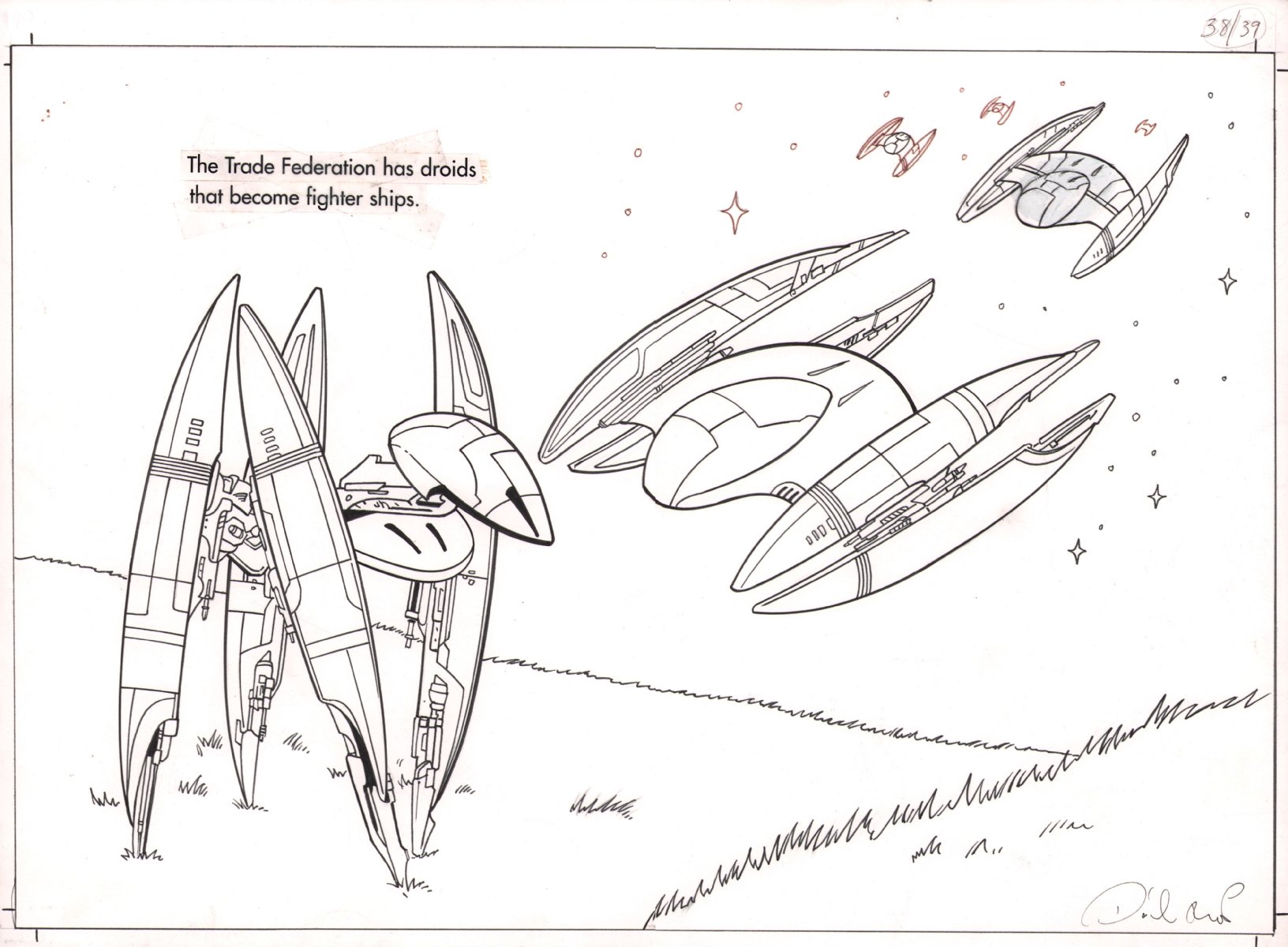 Ic art for sale from anthonys icbook art star wars episode i â the phantom menace coloring book art pgs
