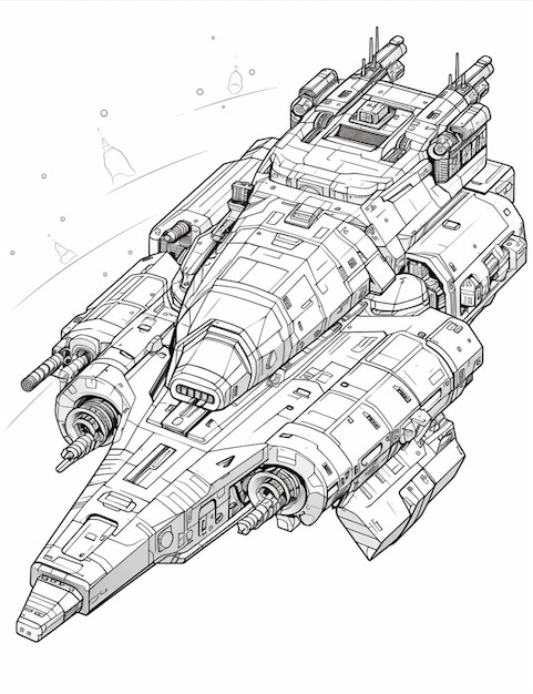 Premium ai image a drawing of a star wars fighter ship with a large gun generative ai