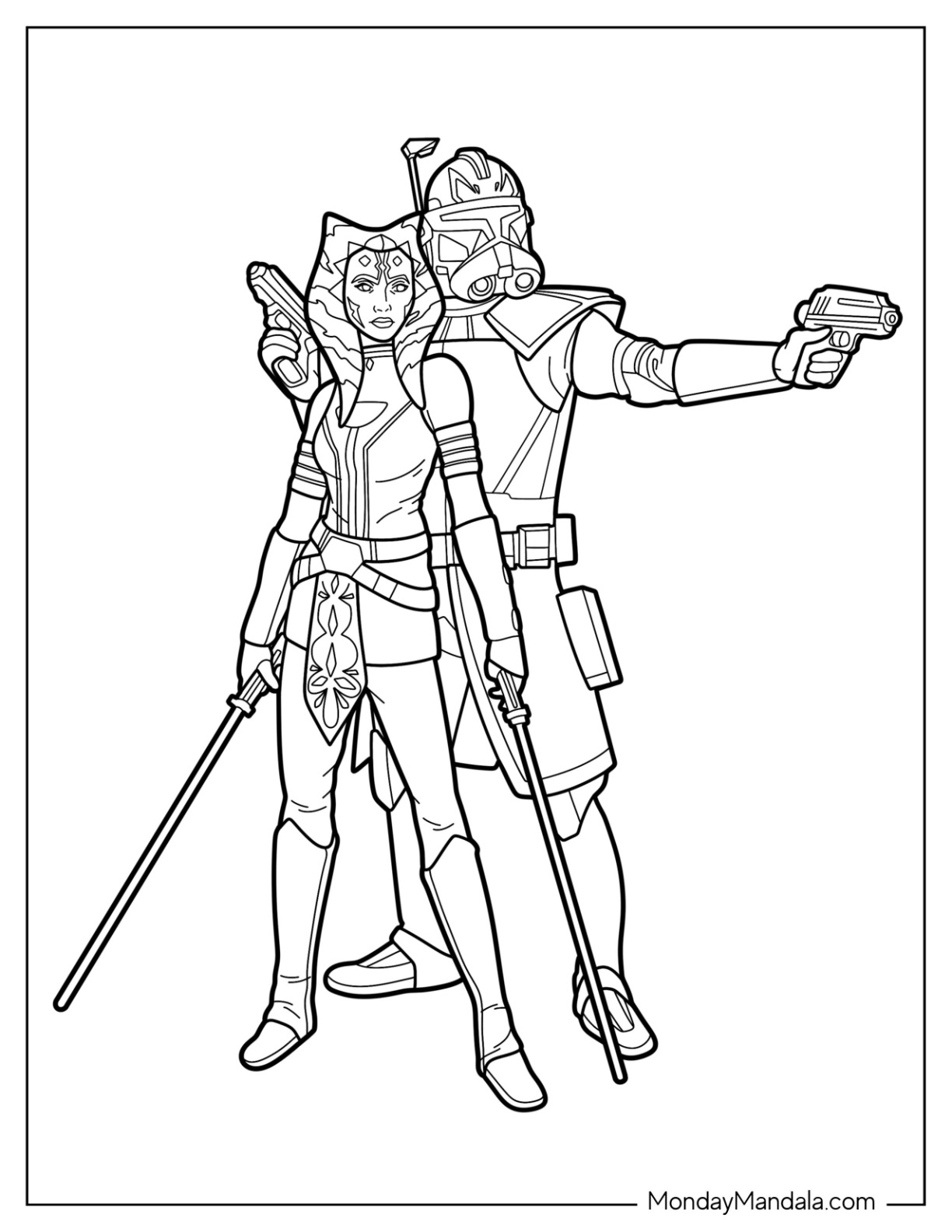 Ahsoka coloring pages free pdf printables