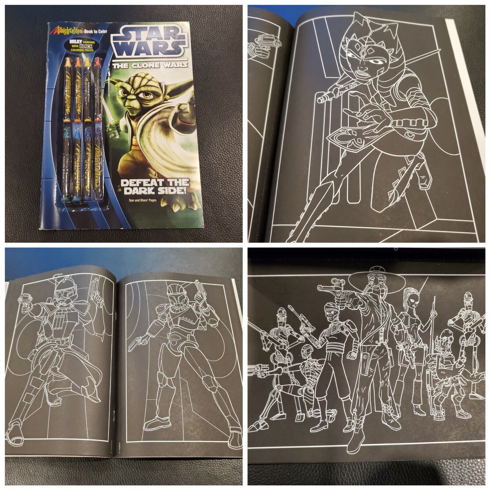 Ahsoka clone wars black coloring book maul mandalorian grievous bane light