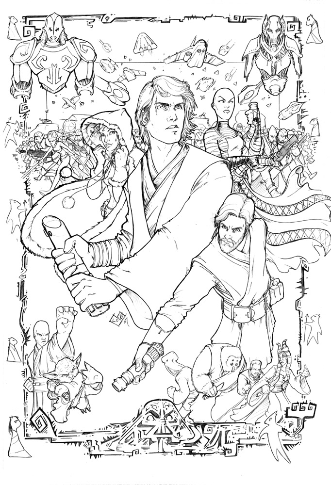 Star wars clone wars bw by fortlove on