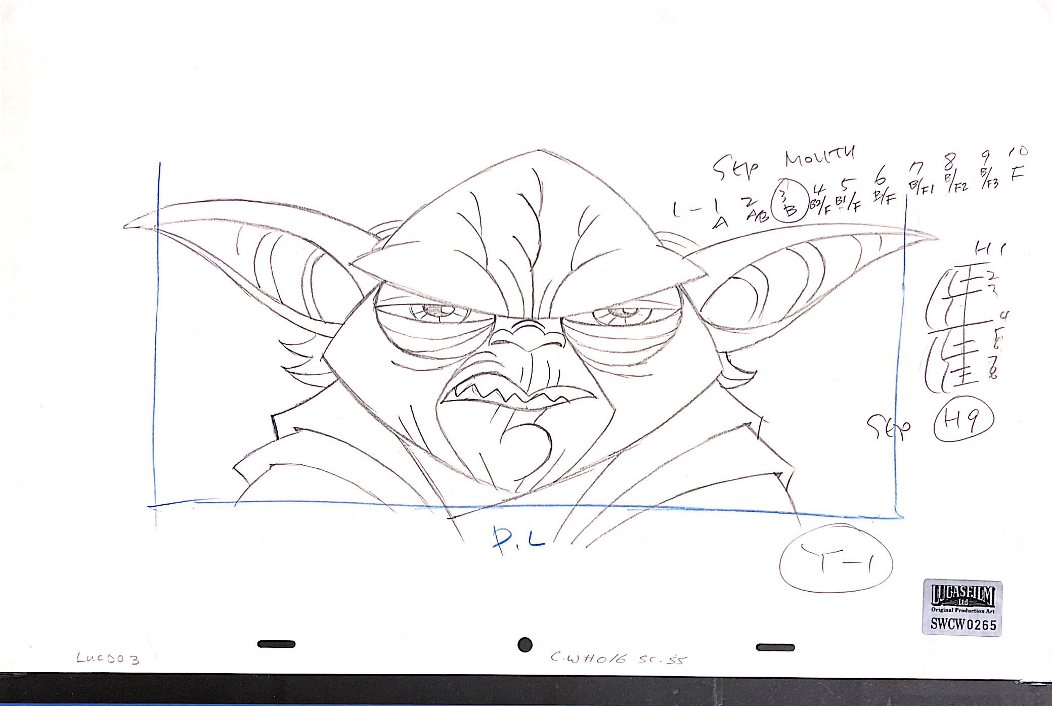 Yoda production drawing from star wars clone wars tartakovsky series in mcspidey fans assorted wacky stuff without another home ic art gallery room