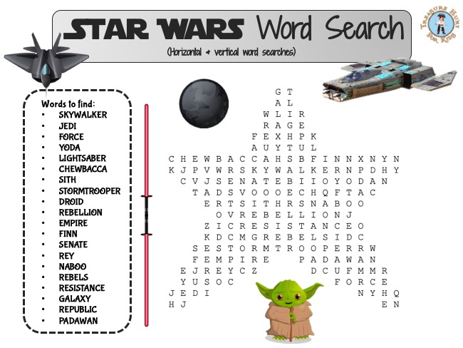 Star wars word search puzzle