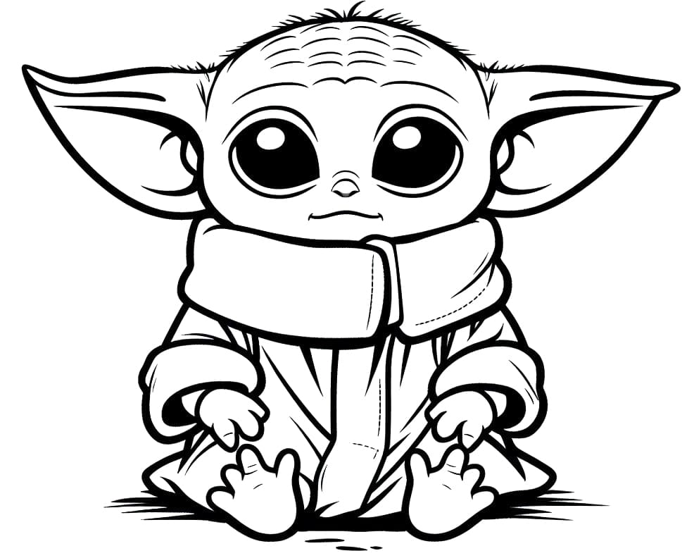 Baby yoda coloring pages