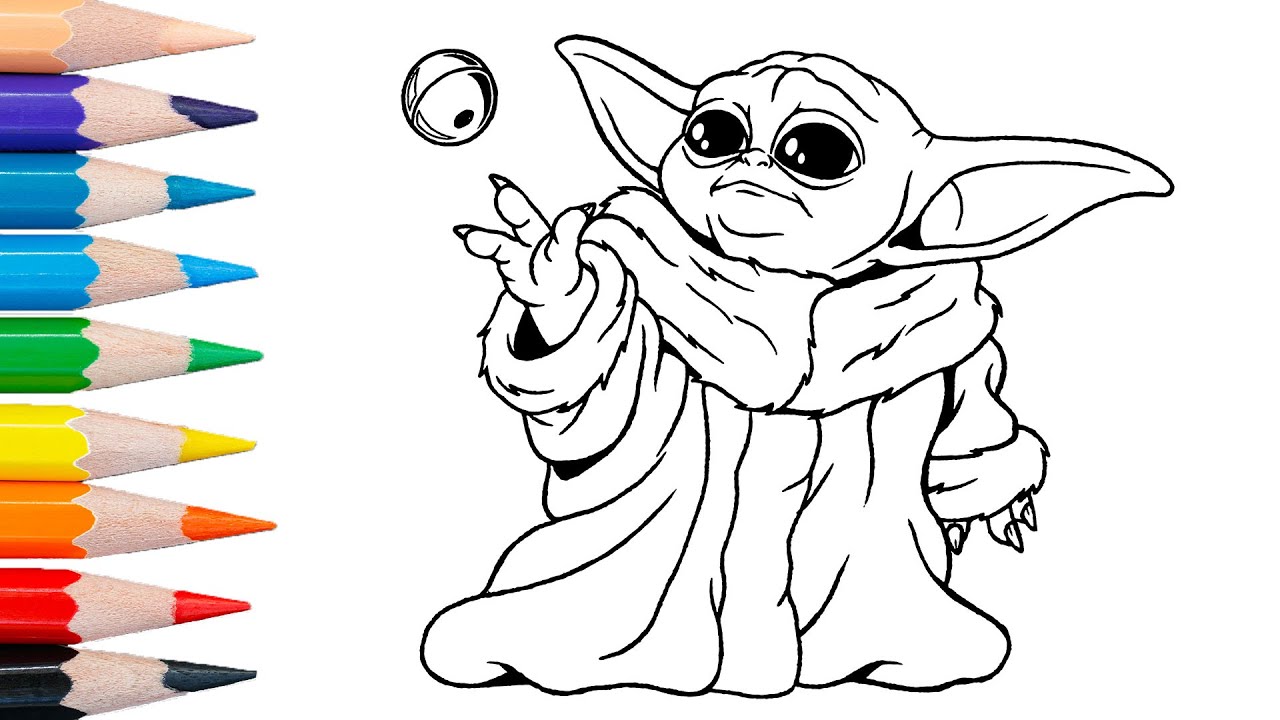 Star wars coloring page baby yoda coloring page
