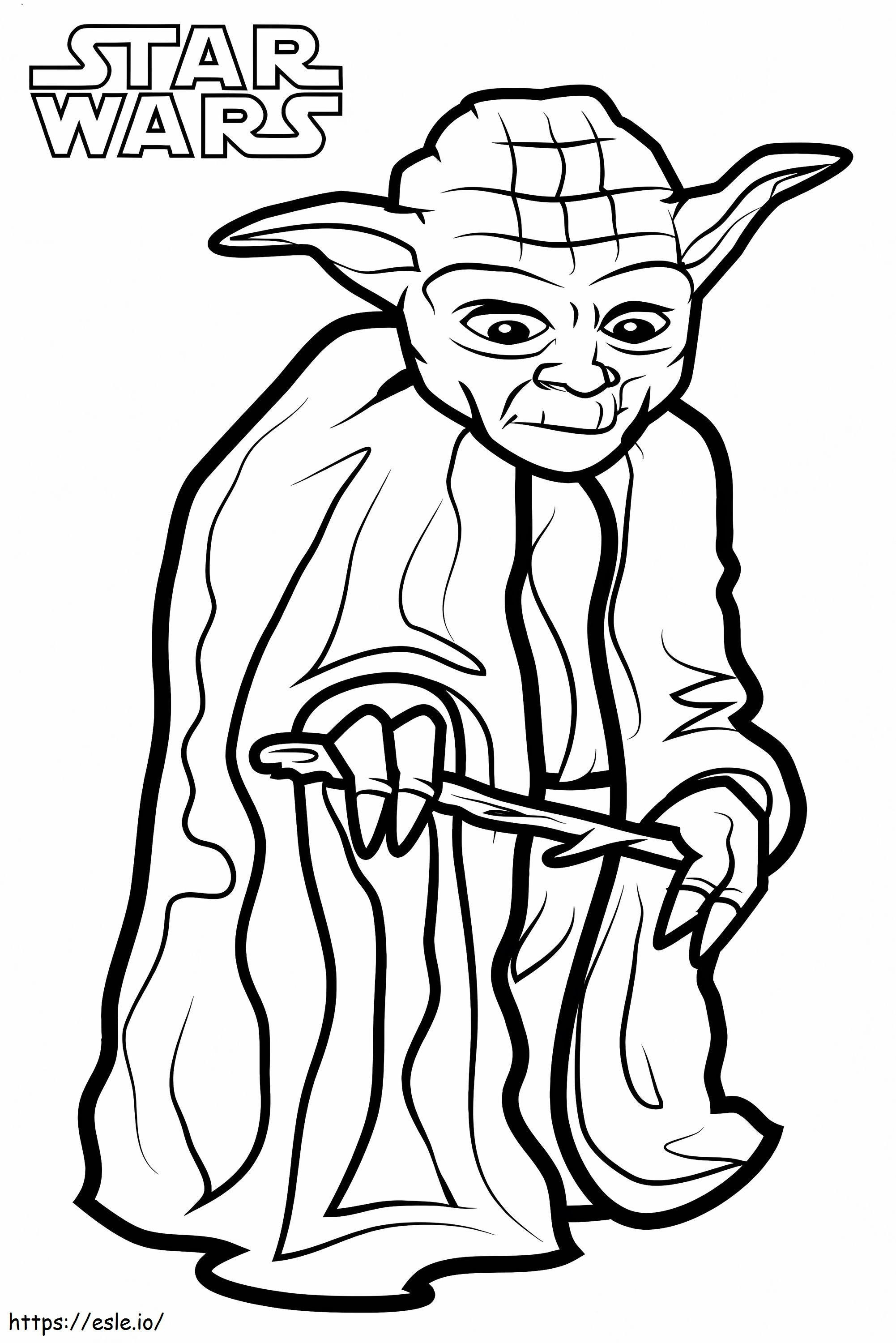 Master yoda in star wars coloring page