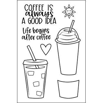 Icedcoffeestamp clear stamp set