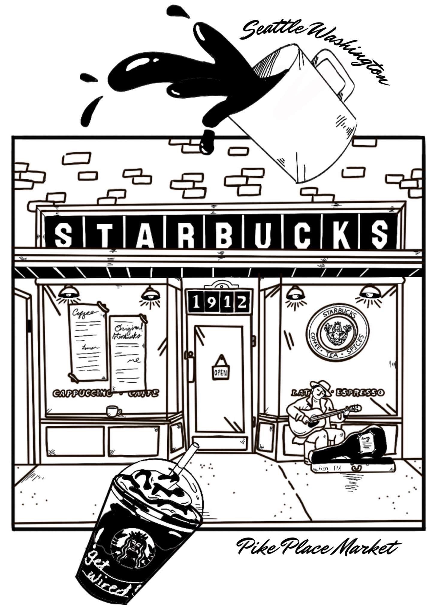 St starbucks color canvas tote â memories unlimited seattle