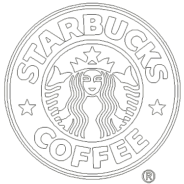 Outlined logo starbucks drawing starbucks art cool coloring pages