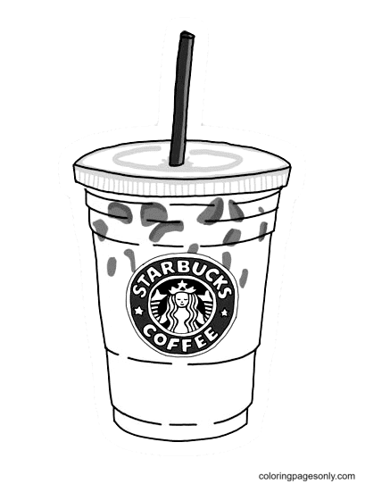 Dibujo de taza de fresa de starbucks para colorear