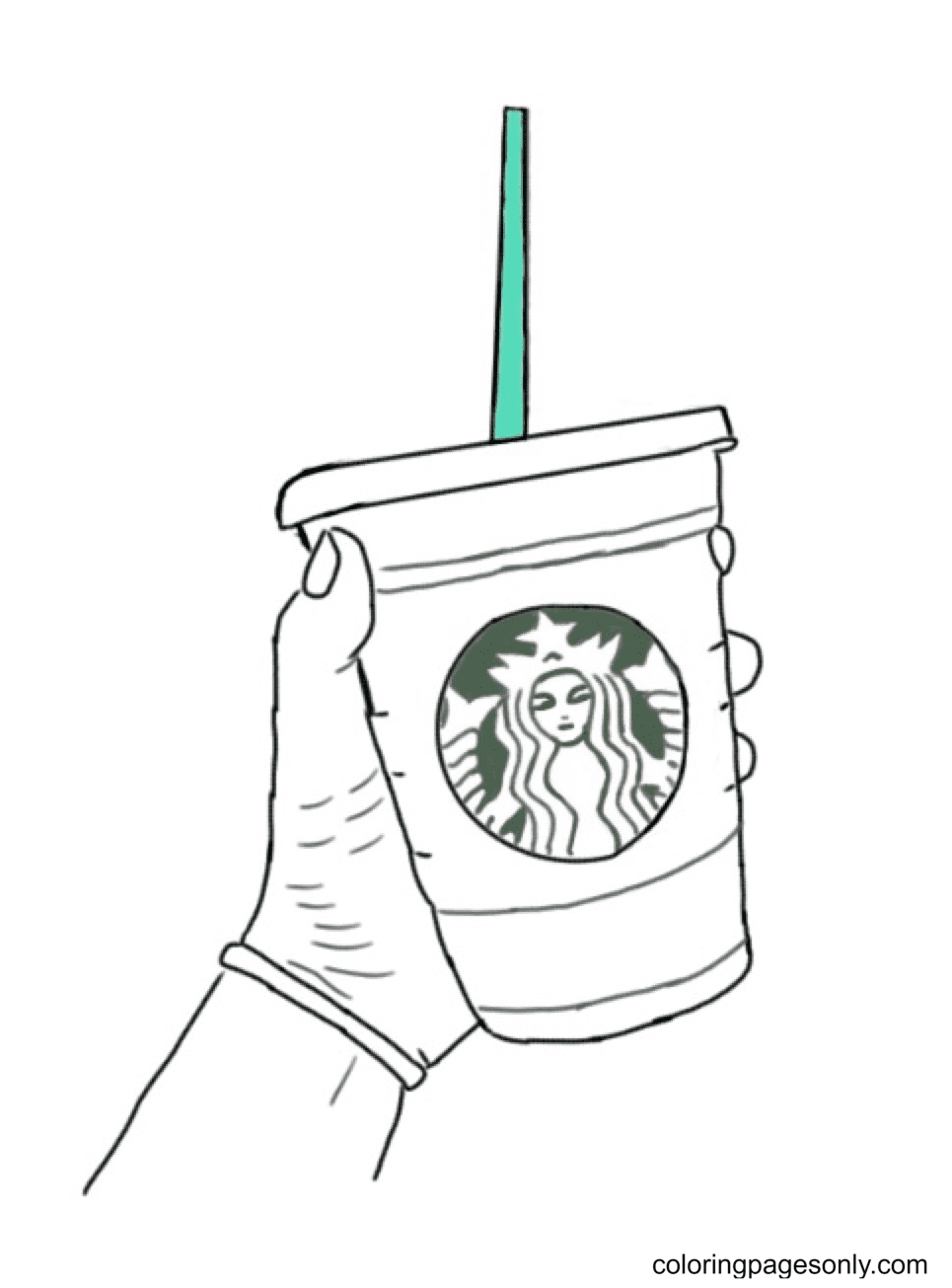 Dibujo de taza starbucks para colorear