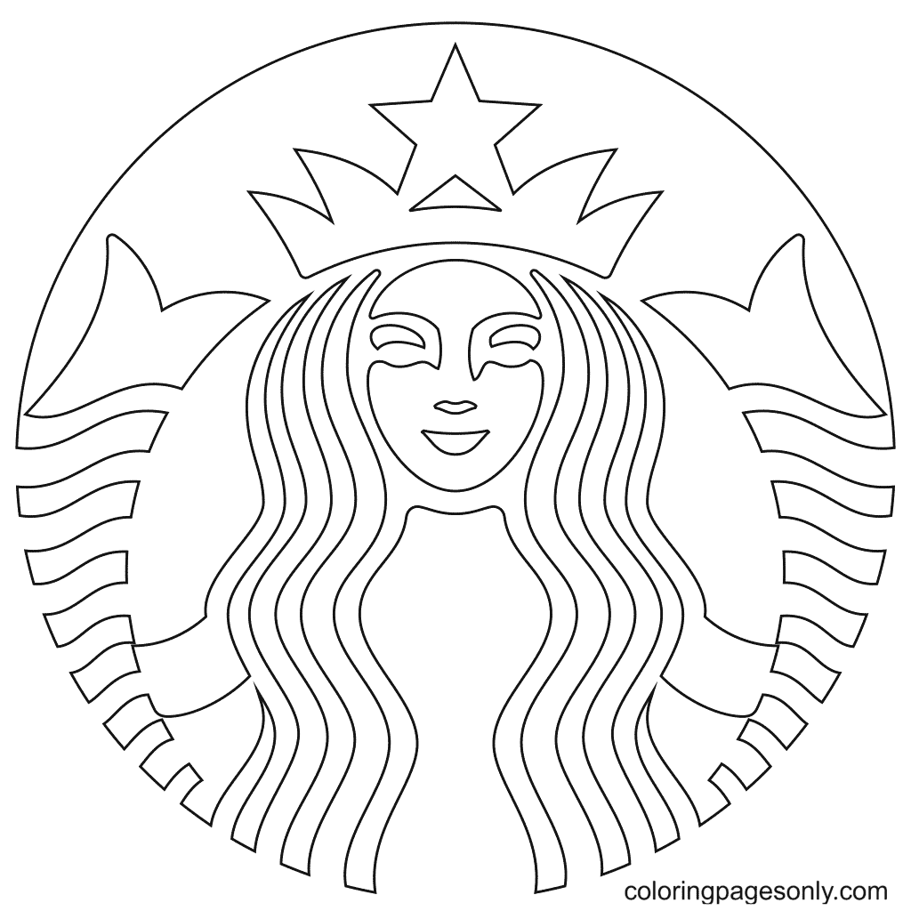 Dibujo para colorear del logotipo de starbucks