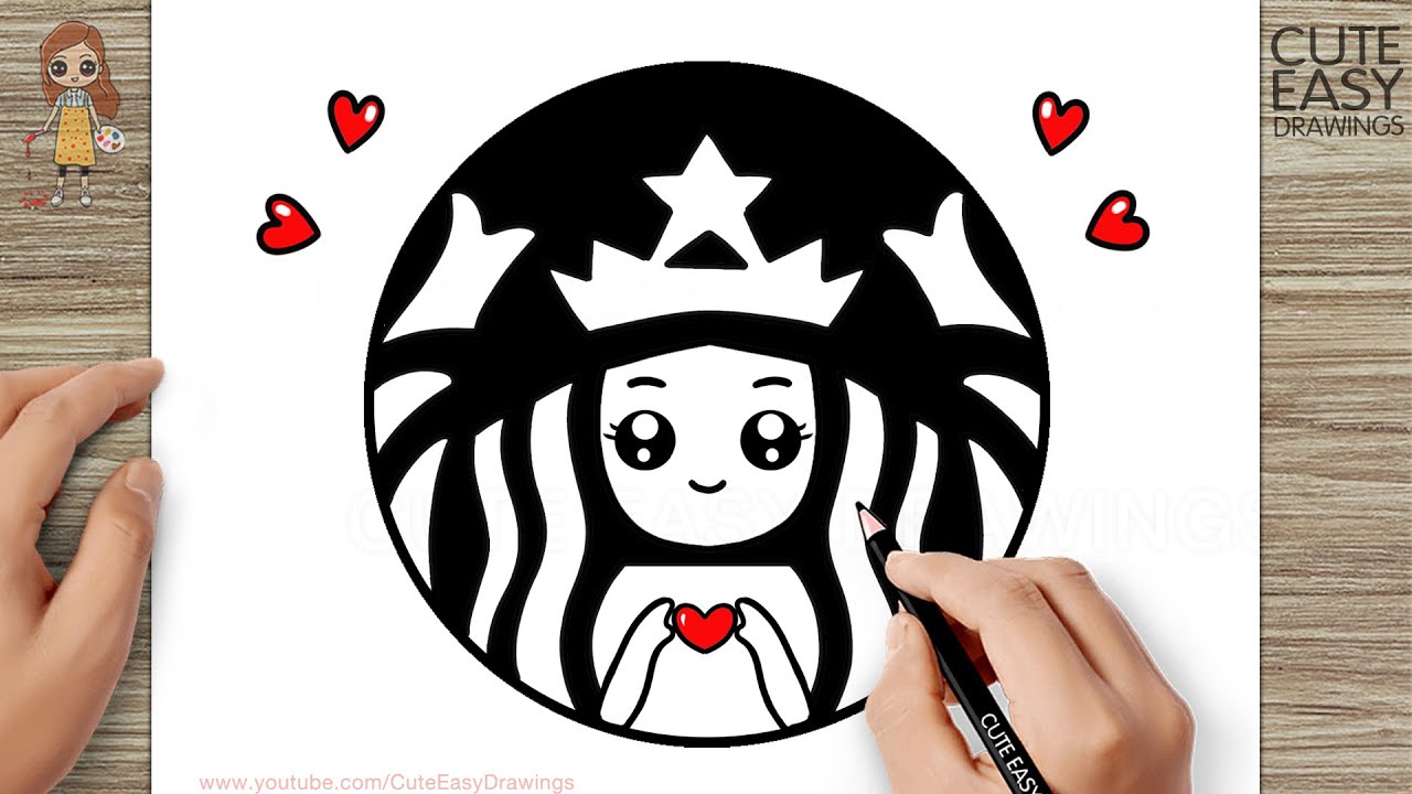 How to draw cute starbucks logo ð