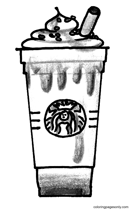 Starbucks strawberry frappuccino coloring page