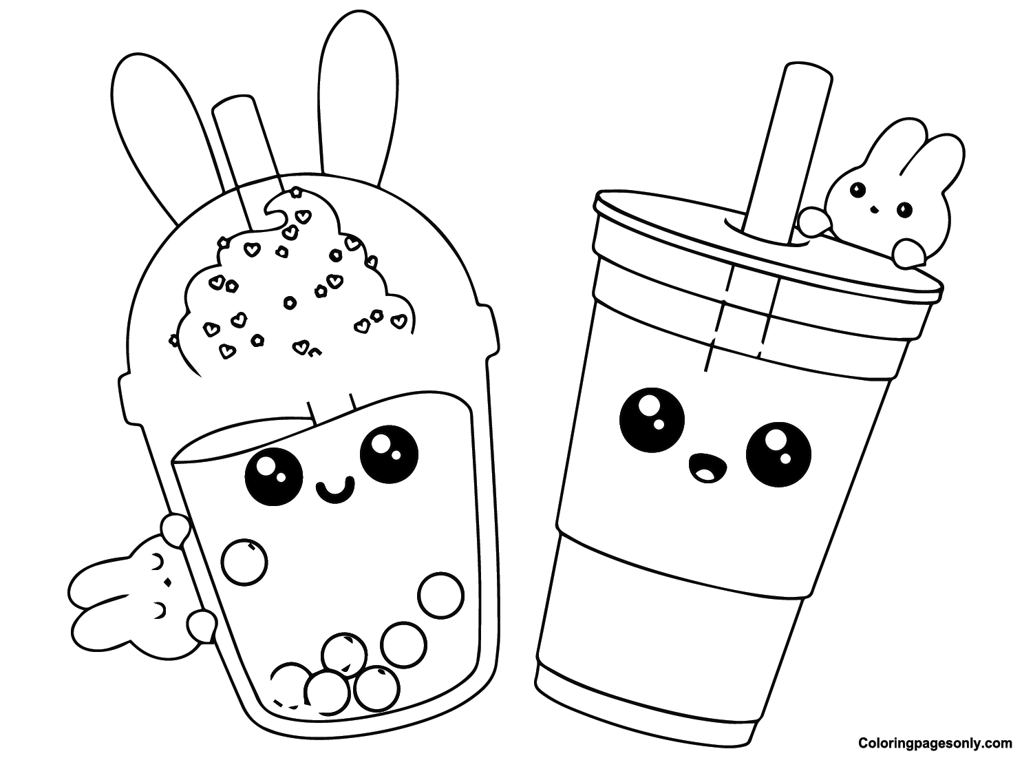 Dibujo de tã starbucks boba para colorear