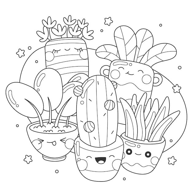 Free vector hand drawn kawaii coloring book illustration coloring books cute coloring pages coloring pages